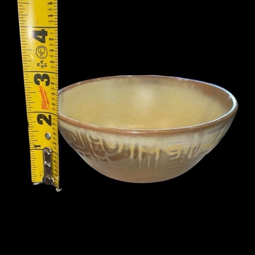 Vintage Frankoma Pottery Bowl #7X – Tan/Brown Glaze – 6” Diameter